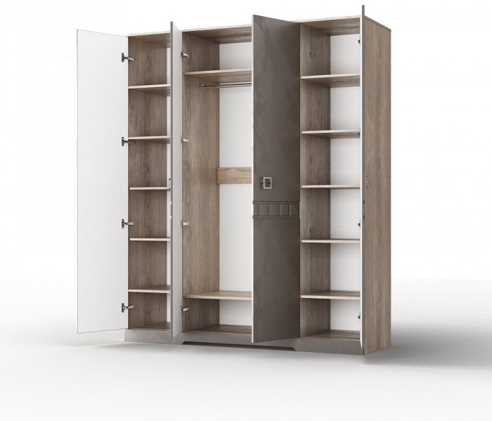 Модульная спальня "Римини" - Белый текстурный/Дуб полярный