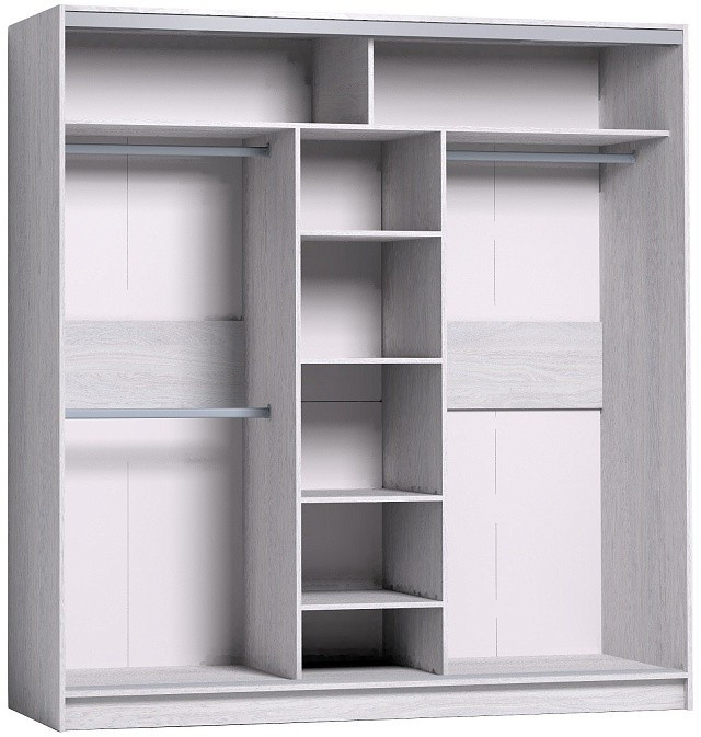 Шкаф-купе с зеркалом Strike 2000  Ясень Анкор светлый