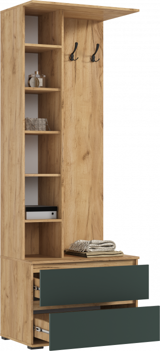 Норд Прихожая, композиция №3, Дуб крафт/Изумрудный