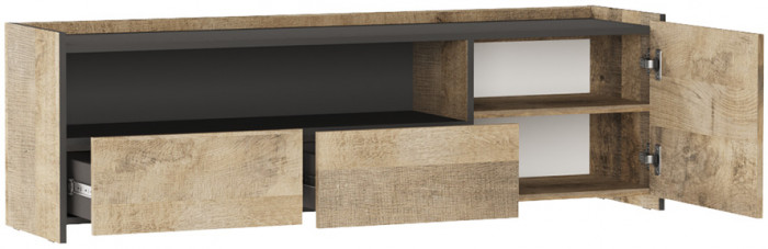 Тумба для ТВ Денвер, Графит, Дуб гранж песочный