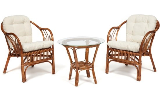 ТЕРРАСНЫЙ КОМПЛЕКТ " NEW BOGOTA " (2 кресла + стол) /с подушками/, coco brown (коричневый кокос)