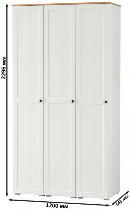 Остин 13.225 Шкаф-пенал 3 шт., цвет белый шагрень/дуб крафт золотой, ШхГхВ 120х54,3х229,6 см., универсальная сборка