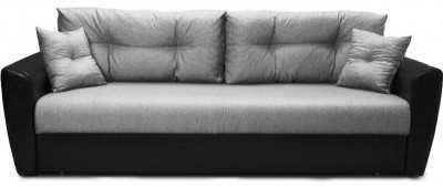 Диван-кровать Амстердам, 160х195, раскладной, еврокнижка, пружинный блок, рогожка/экокожа, серый