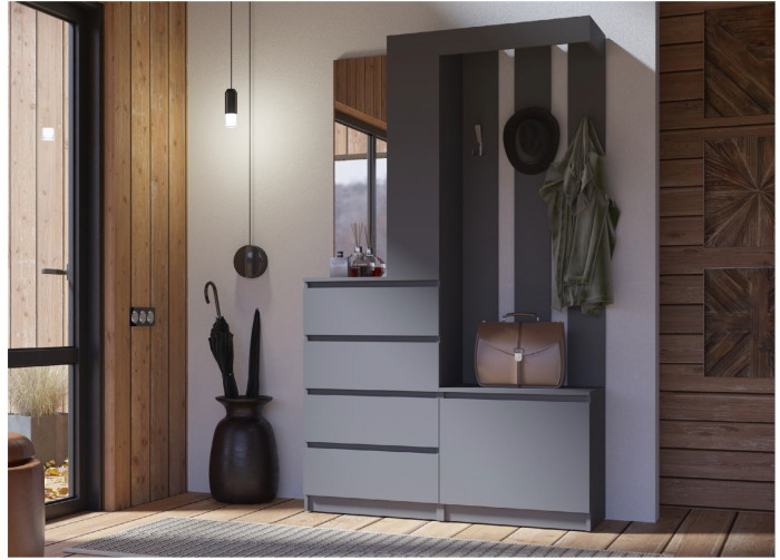 Челси Прихожая (Белый глянец, Дуб Сонома)