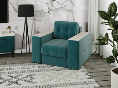 Кресло Виконт, Бирюза/Клен кремовый МДФ