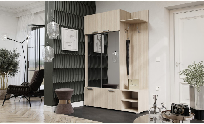 Прихожая Стелла ЛДСП (Дуб крафт белый/Графит)