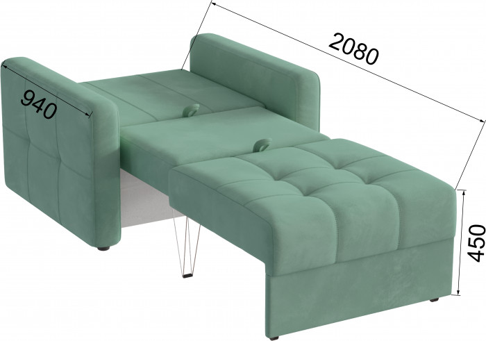 Кресло-кровать Брэй, Мятный