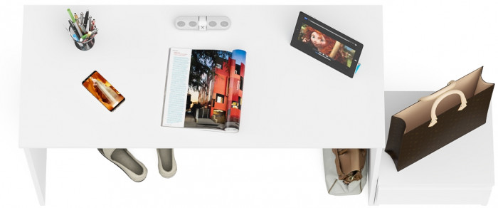 Мори письменный стол МСП1200.1 + Тумба ТМП400.1, белый