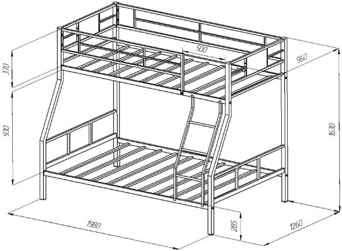 Двухъярусная кровать Гранада 1КВ (Ясень шимо светлый, Коричневый)