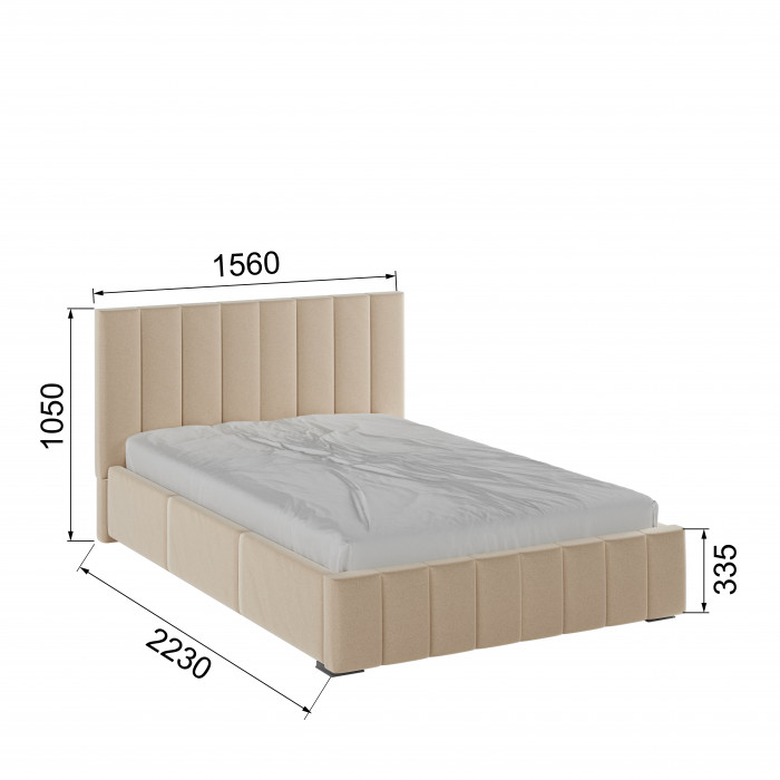 Нега Кровать интерьерная 140 бежевый, ортопед