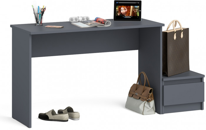 Мори письменный стол МСП1200.1 + Тумба ТМП400.1, графит