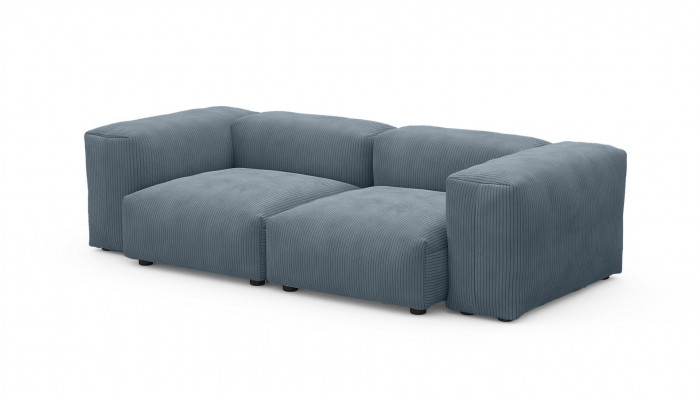 Диван Фиджи двухсекционный (малый) Cilium Indigo 231*116*62 см, Синий Вельвет Нераскладной Фиеста