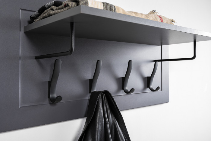 Остин Прихожая 08, цвет серый графит/дуб крафт золотой, ШхГхВ 159,7х54,3х229,6 см., универсальная сборка